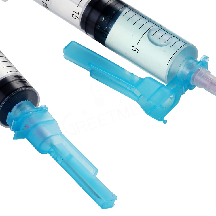 Plastic Retractable Clip Safety Syringe 1ml 3ml 5ml 10ml 20ml Hospital Use Medical Disposable PVC Ce OEM Service GREETMED EOS