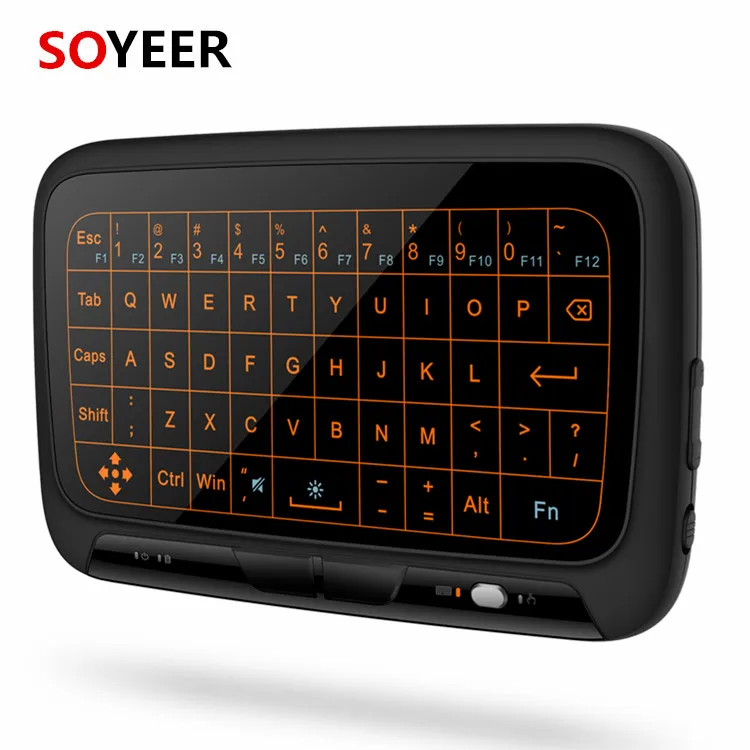 

Soyeer New Design H18 touchpad wireless Keyboard backlit 2.4g mini Keyboard air mouse for android tv box intel mini pc, Black