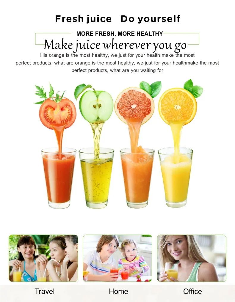 Wholesale 6 Blades Juicer Cup Usb Recharge 380ml Portable Joyshaker Blender Hand Juicer Bottles