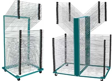 Screen printing drying racks