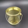 Clear Candy Pails With Golden Tinplate Lid And Bottom Plastic Pail Bucket