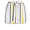 Hot 18 girls bubble crepe white multi stripe tie waist shorts