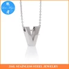 simple stainless steel initial letter V pendant jewelry rolo chains jewelry