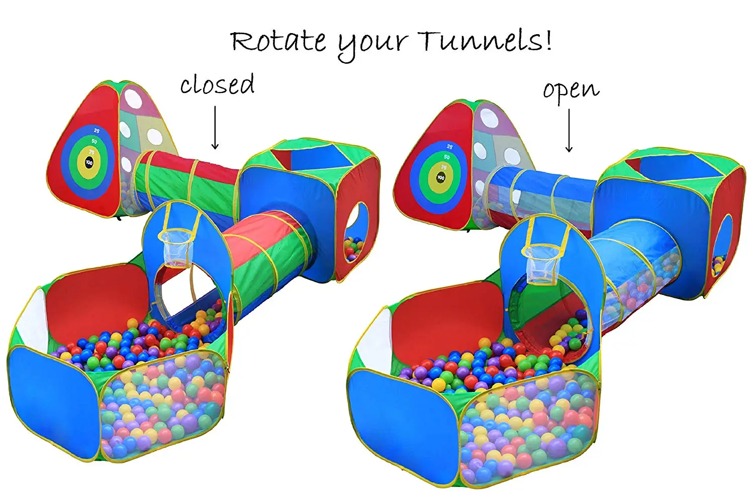 5pc Kids Ball Pit Tents and Tunnels Toddler Jungle Gym Play Tent Crawl Tunnel for sale online 
