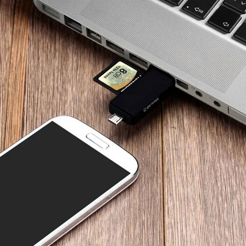 paypal accept OTG reader USB 2.0 multi-function sd card reader writer with custom logo - ANKUX.COM