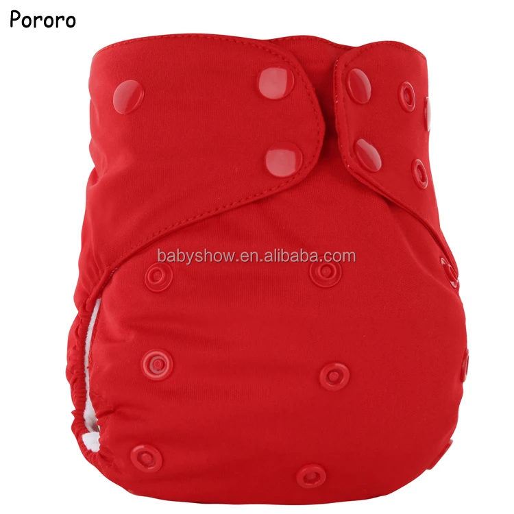 

Adjustable sizes baby cloth diaper waterproof PUL nappy with bamboo insert sewn Pororo AIO cloth diaper washable China factory