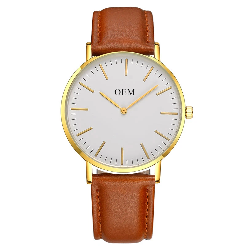 

Minimalist Custom Your Logo Watches Cheap Classic Watches Men Women Gold Vegan Leather Quartz Alloy OEM Wrist Watches