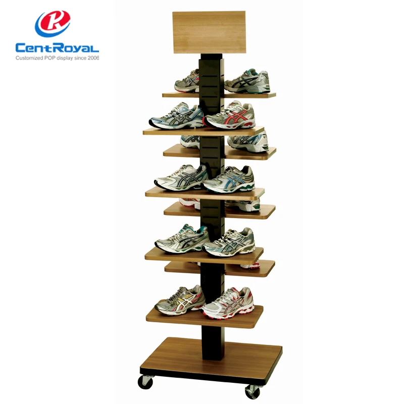 Custom Wholesale Slatwall Wire Metal Shoe Shelf Retail Display Racks