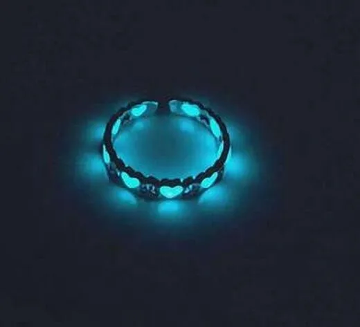 

Heart Luminous Ring Glow In The Dark Ring Adjustable Ring