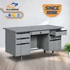 Rectangular executive office table design 7 drawers metal desk for sale