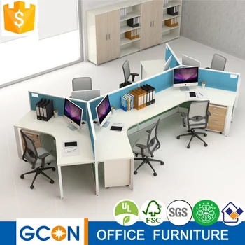 6 Person Privacy Screen Modular Office Desk With Cabinet Buy