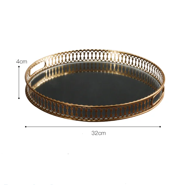 China Factory Decorative Gold Round Metal Mirrored Tray Buy Cosmetic Vanity Tray Metal Vanity Tray Mirrored Vanity Tray Product On Alibaba Com