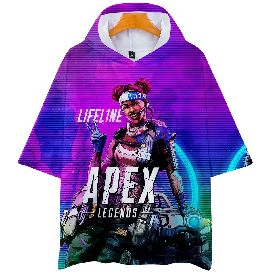 

Fashion new desigsn hiphop apex legends t shirt with hood wholesale short sleeve apex legends t shirt supplier from China, Csutomized