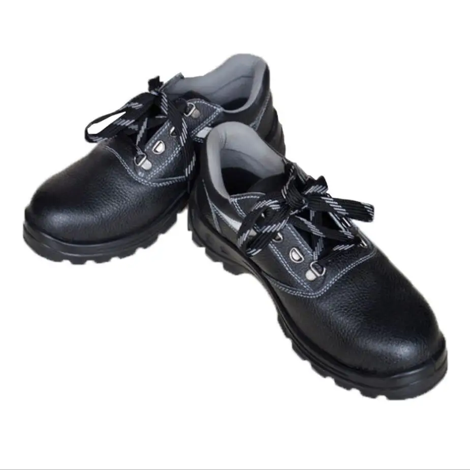 
Black genuine leather steel toes anti smashing anti puncture breathable shoes for summer  (62122440744)