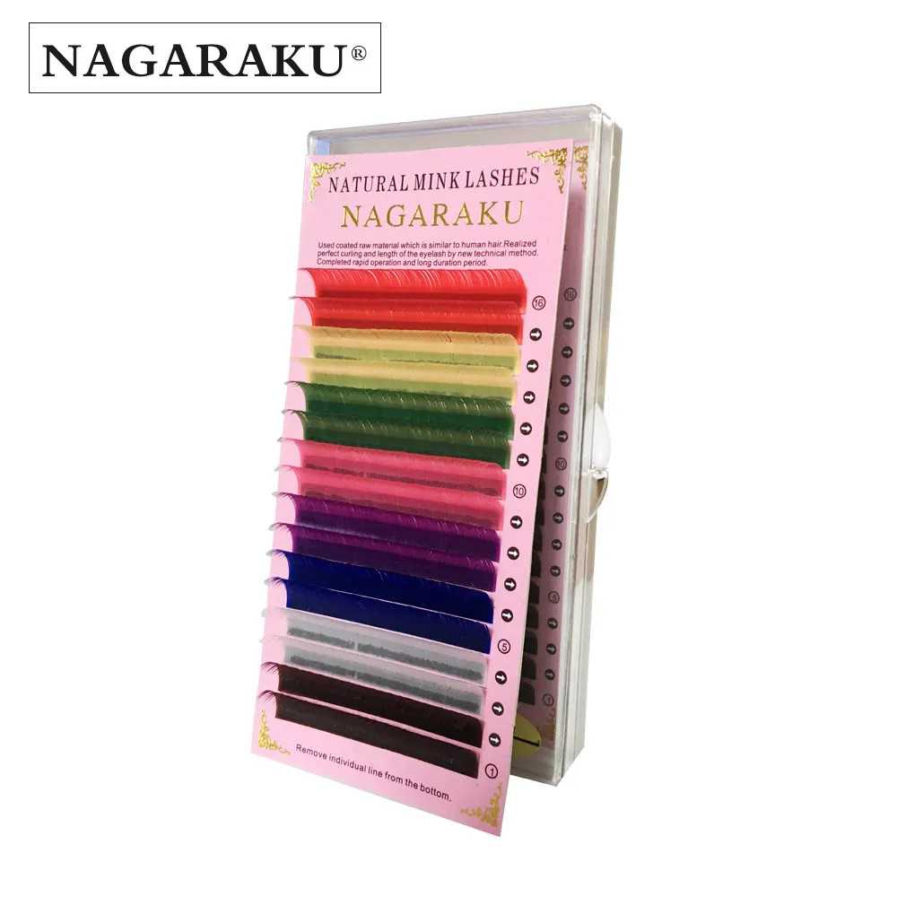 

8 Colors Rainbow Colored Eyelash Extension Faux Mink color eyelashes colorful cilia eyelash extension macaron eyelash, Colour