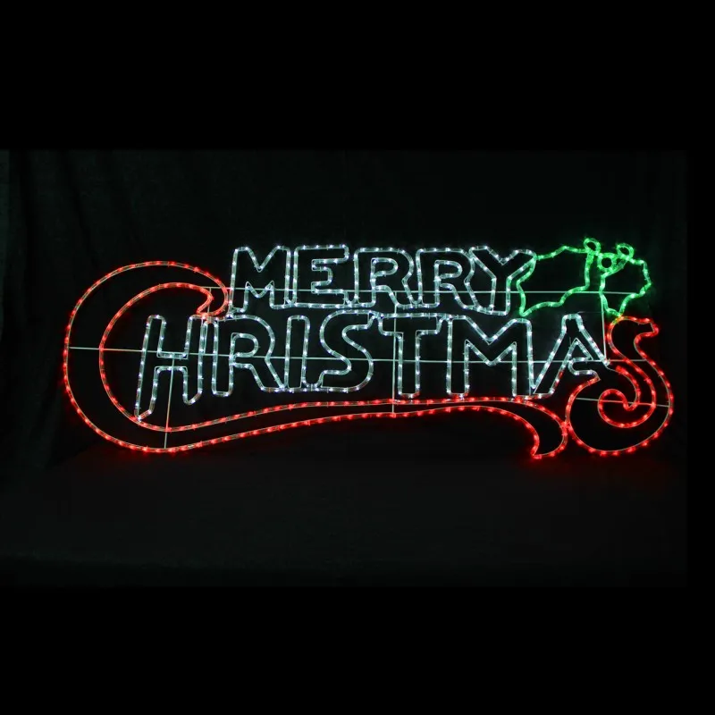 LED 2D Merry Christmas Motif Modeling Light For Outdoor Decoration