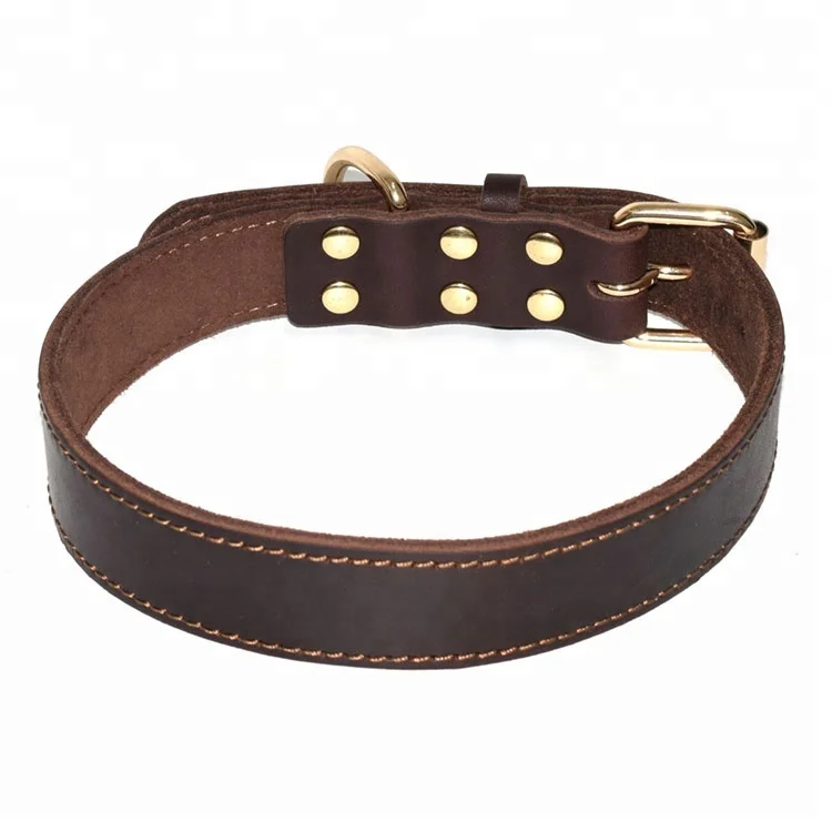 

Rarlon pet supplies dog collars genuine leather dog collar luxury, Black, brown