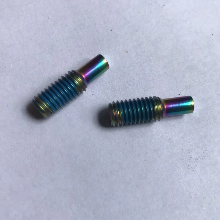 
M5x26 Rainbow titanium alloy hexagon socket set screw dog point with nylon patch 