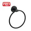 304 stainless steel black paint bathroom accessories set round Towel ring