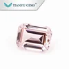 Gemstone Processing 6*8mm Emerald Cut Russian Synthetic #1447 Super Light Pink Morganite Nano sital Nanosital