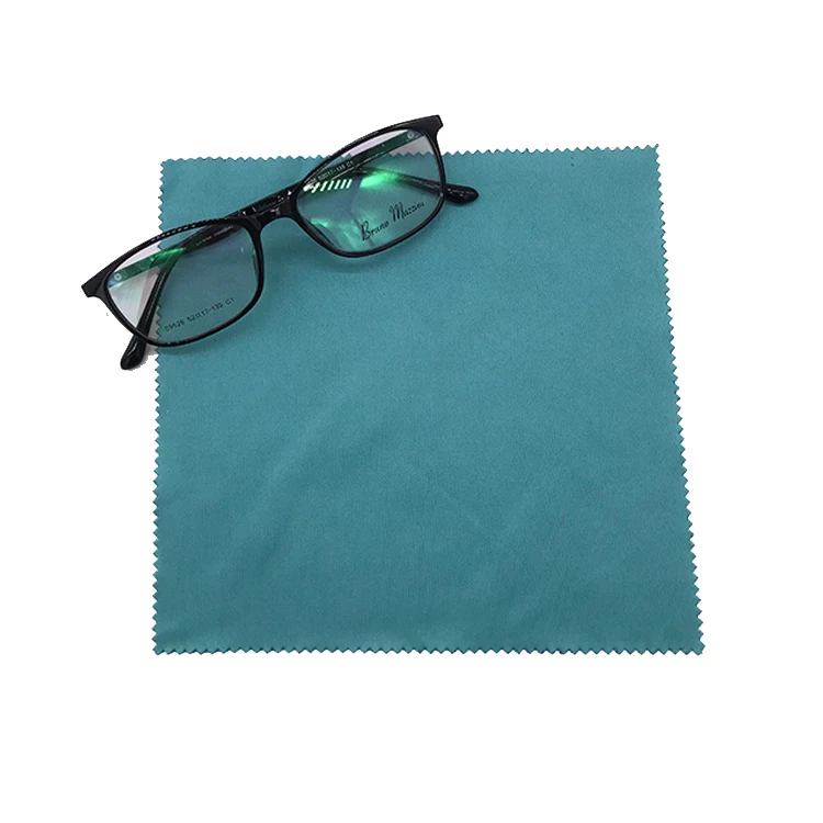 

Custom logo eyeglasses microfiber optical cleaning cloth, Green/white
