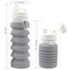 New Design Space Saving Lightweight Eco-Friendly Sports bottle Travel Bottle 550ml Silicone Collapsible Water Bottle