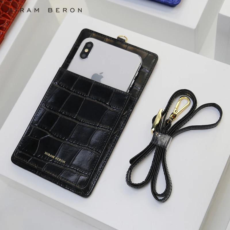 

Hiram Beron for Iphone Bag Case Designer Slim Bag for Phone Croco Pattern For lady, Black/red/blue/green