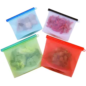 Reusable Silicone Food Storage Bag - 2 Large&2 Medium Containers