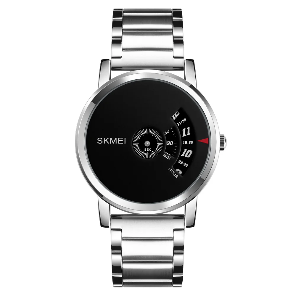 

SKMEI 1260 Minimalistic Branded Watch Men Wrist Quartz Luxury Montre Homme, Silver/black;silver/silver;black/gun;black/black