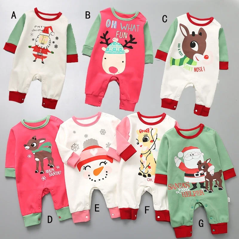 

Christmas Baby Clothing Unisex Newborn Rompers Long Sleeve Red Bodysuit, N/a