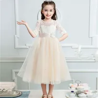 

White Wedding Flower Girl Dresses First Communion kid party Dresses baby girl clothes for 4-15years