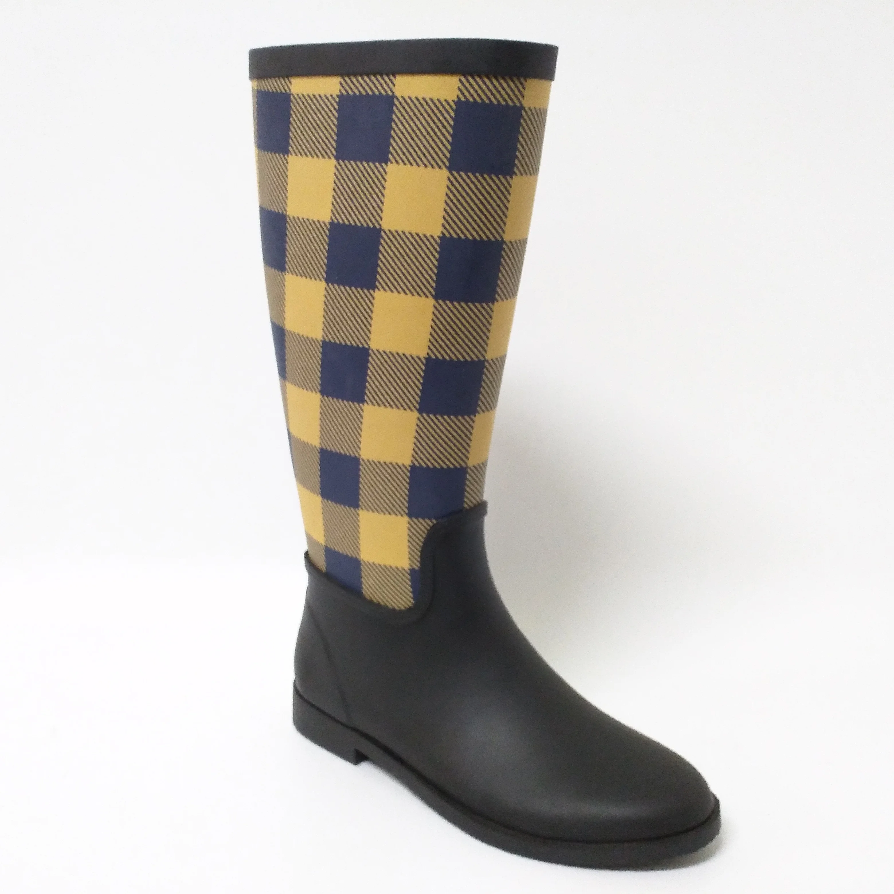 women welly chequer classical hot sale wellington boots