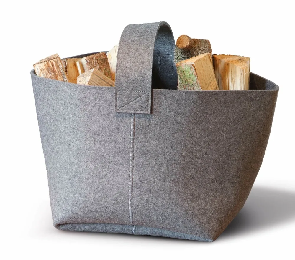 Firewood Basket Durable Felt Firewood Basket For Fireplace Accessory