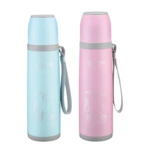 Wholesale Vacuum Bottle Cap Thermos Flask Stainless Steel Bullet Shape Thermos Insulated Coffee Mug Hydro String Holder
