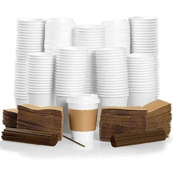 

Disposable Coffee Cups Wholesales 12Oz Coffee Cups With Lid Ecofriendly White Paper Cups, N/a
