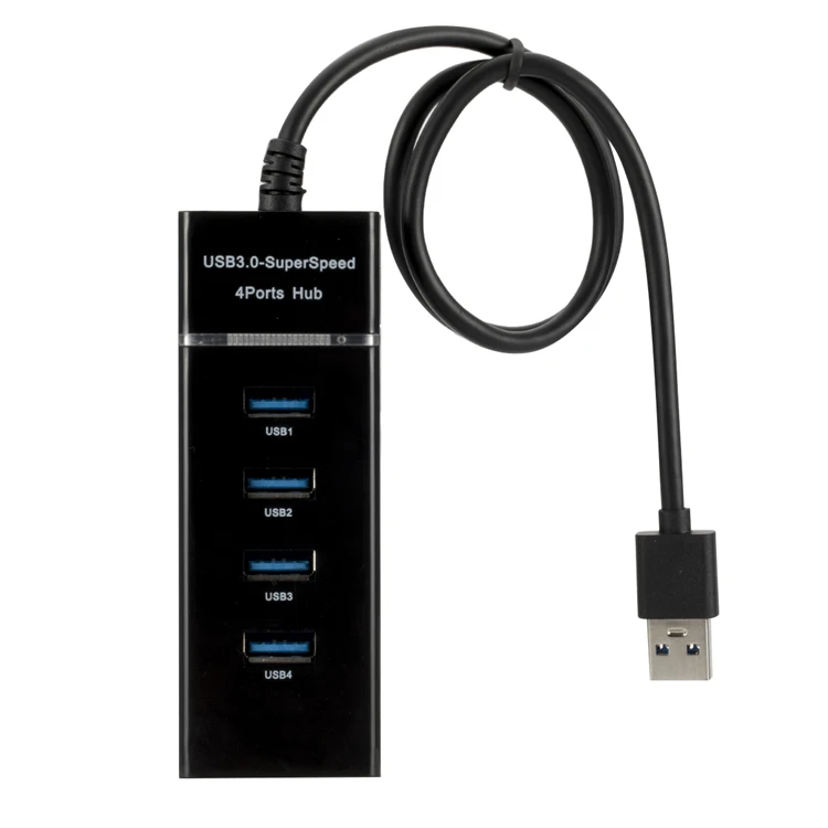 

USB 3.0 Hub 4 port Super Speed 5Gbps USB Cable Adapter Splitter For Laptop PC, Black