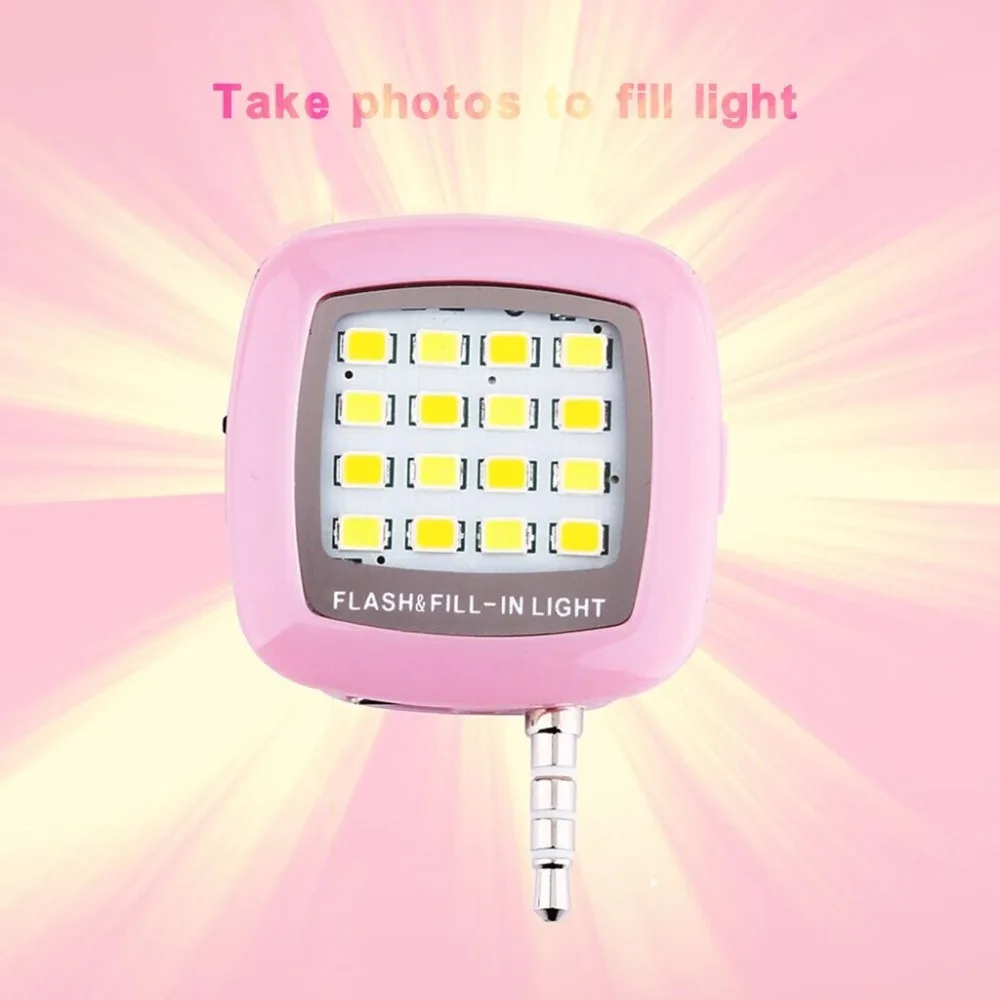 Built-in 16 LED Selfie Flash Light for Camera Phone Fill-in Lights support for Multiple Photography Selfie Using Sync LED Flash