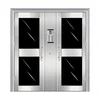 Building Entrance With Access Sensor And Electric Lock Stainless Steel Security Door