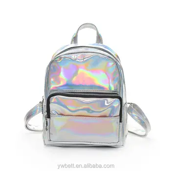 pink silver mini backpack