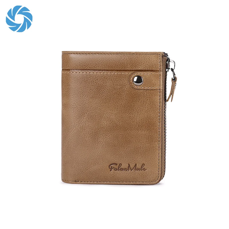 

Sendefn New Design Men's Leather Card Clip Wholesale Coin Purses Slim Leather Wallet, Khaki