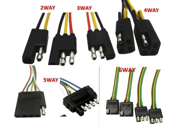 3 5m Flat Cable 18 Awg 4 Way Male To Female Trailer Connector Plug