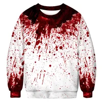 

Hallowmas Unisex Hip Hop 3D Digital Blood Pattern Printing Sweatshirts Women Hoodies Men