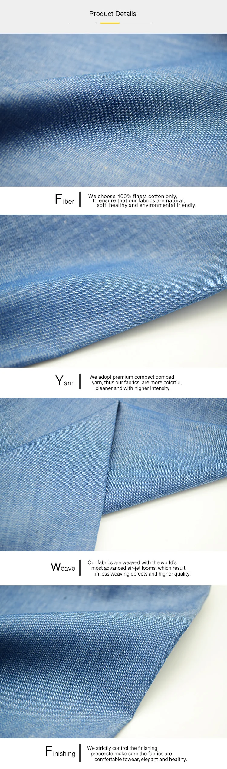 Skygen wholesale bulk stock cheap brazil colombia bangladesh 100% cotton twill denim fabric for sale