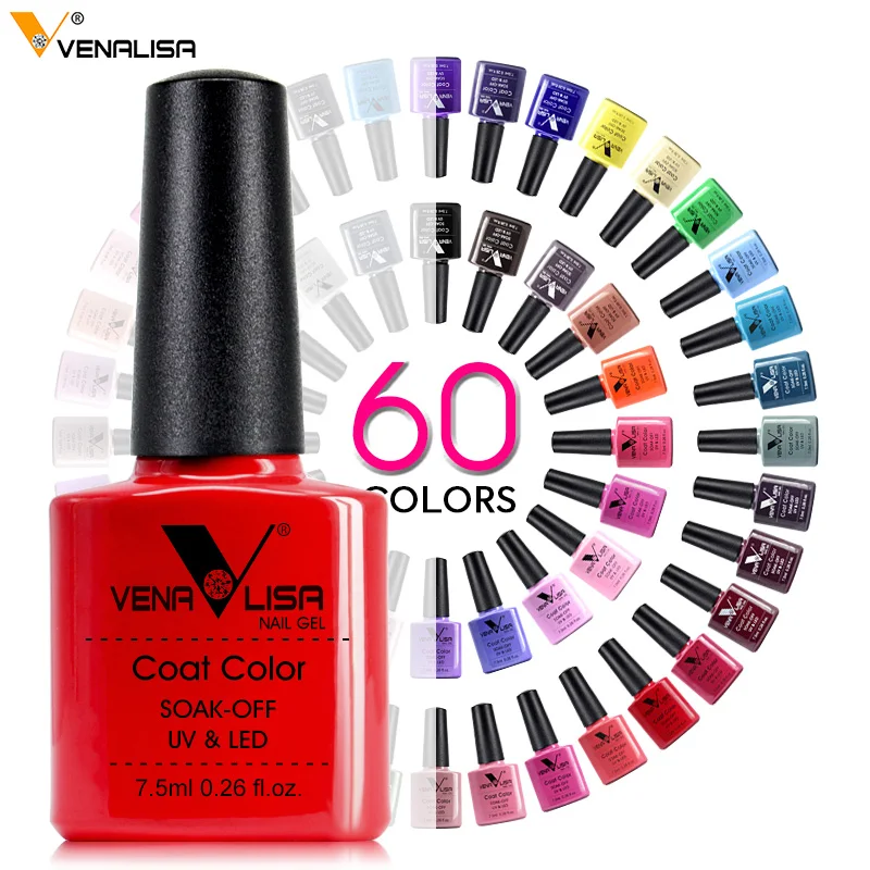 

2022 Venalisa Nail Art Gel Polish For Nails French Tip Manicure Gel Varnish Enamel Lacquer Color OEM Logo UV LED Nail Gel Polish, 60 colors