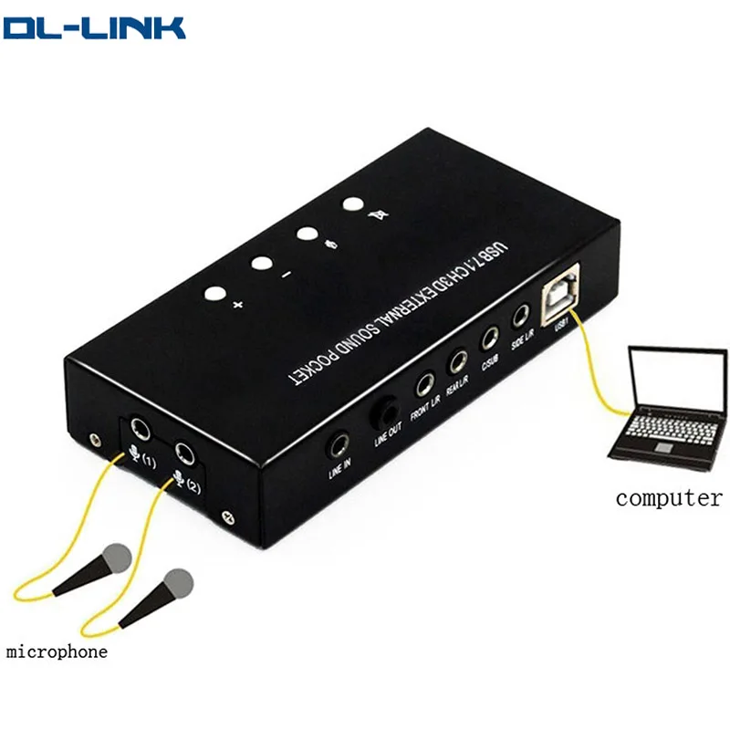

TS-SC01 Factory direct supply high quality 3d usb 7.1 channel sound card With Stereo microphone, Black