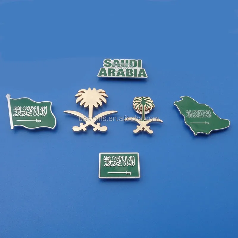 saudi arabia souvenir gifts custom engraved metal logo pin with Jewelry Pouch