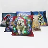 Multi Colors Christmas LED Lights Printed Luminescent Lanterns Dog Pillow