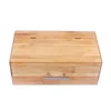 Handmade bamboo bread storage box with flip lid and stainless steel handle,antibacterial bamboo box