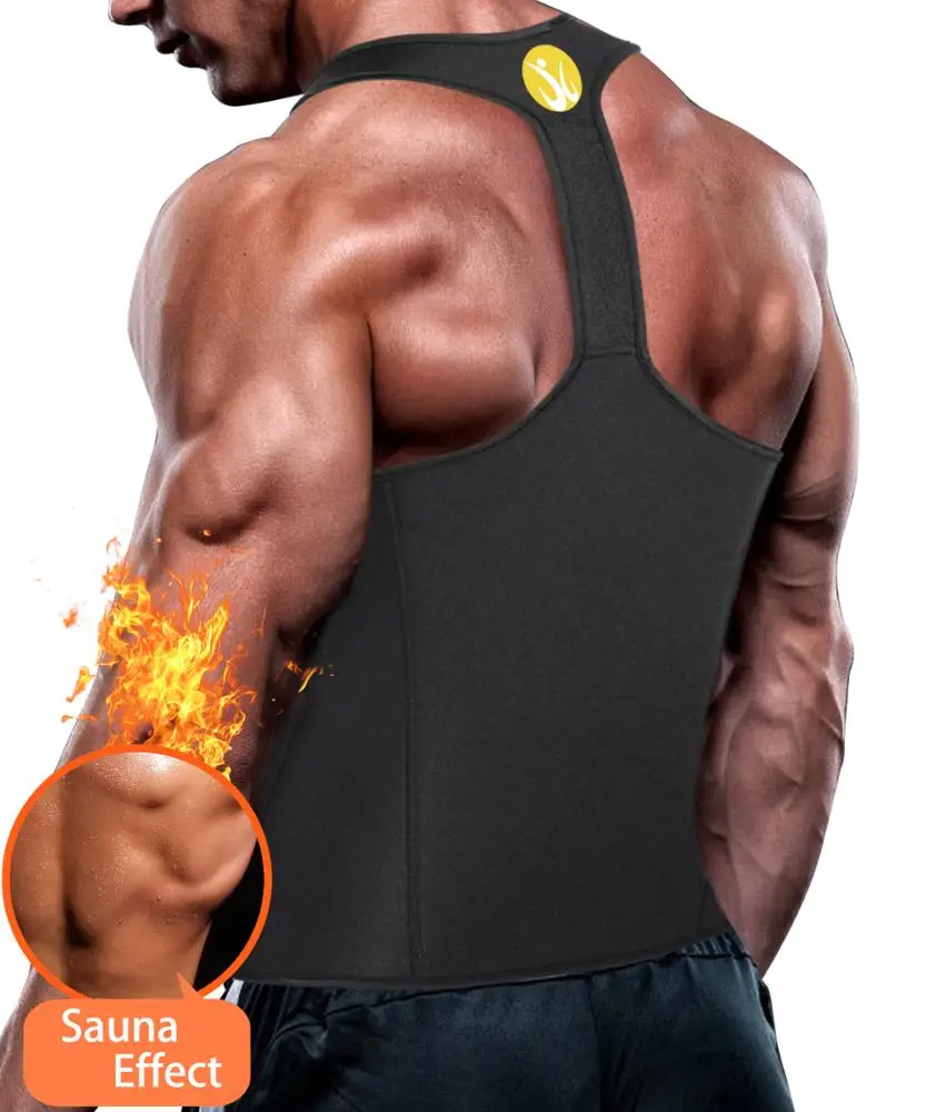 men vest tank shirt sauna sweat gym body slimming compression shirts waist black sleeveless bodysuit men underwear sauna suit