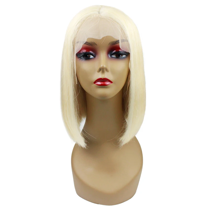 613 blonde Bob wigs part  human hair lace front wig caps for making wigs10-16inch